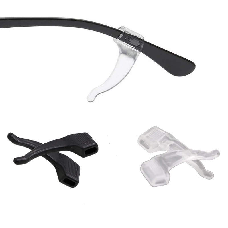 10 pares deporte gafas gafas gancho para la oreja silicona anti-antideslizantes color negro 