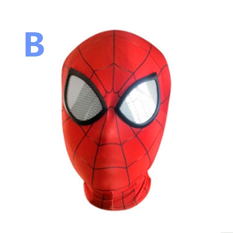 Máscara De Spiderman Cosplay De Cabeza Completa De Lycra Lentes 3D Máscaras Con Cremallera Para Adultos Y Niños