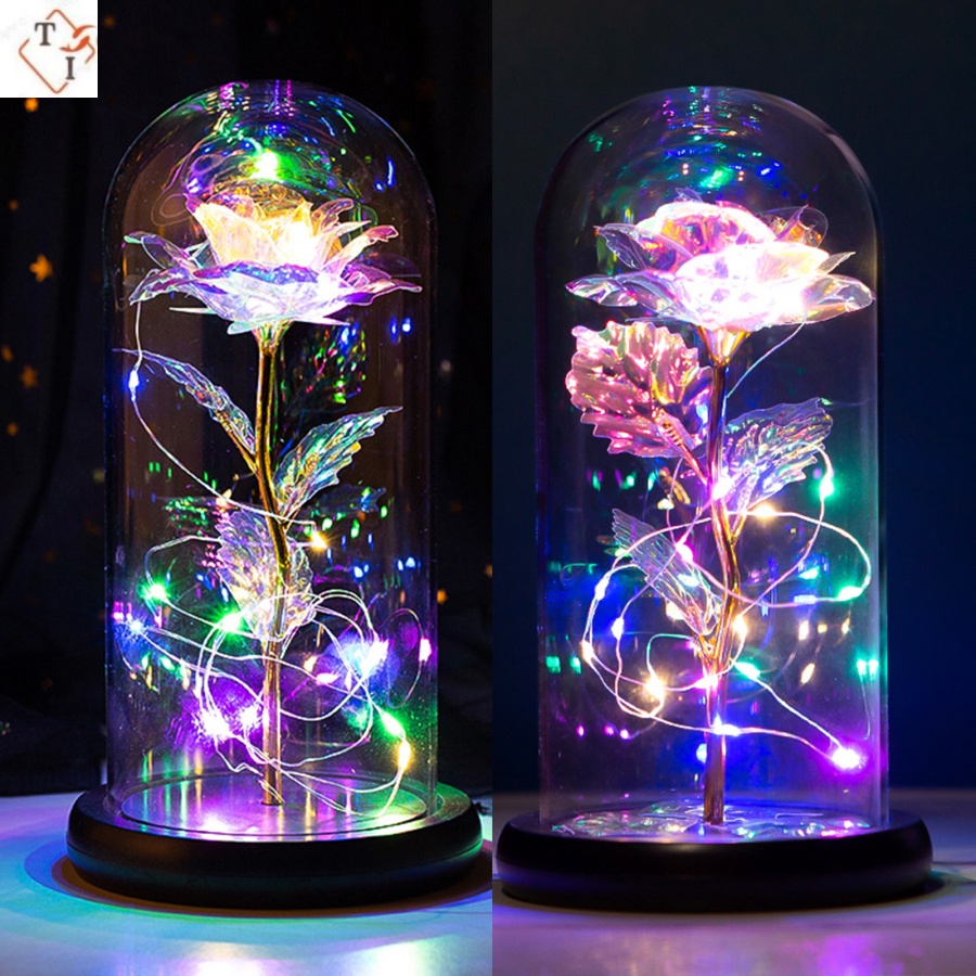 WT43 Rosas Eternas Luces LED Flores Artificiales Regalos De | Shopee  Colombia