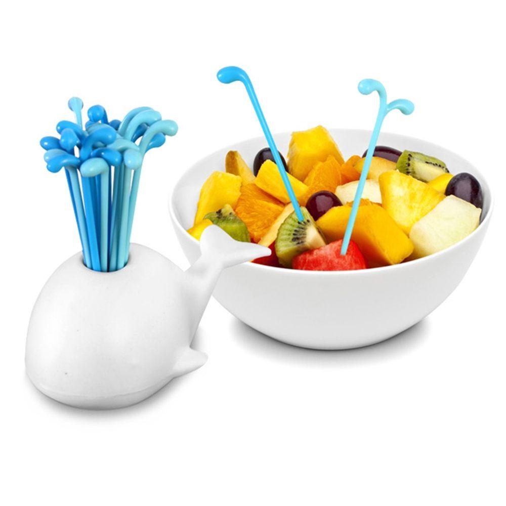 16PCS Fruit Vegetables Fork with Whale Holder Accessories Kitchen Small Gadgets 