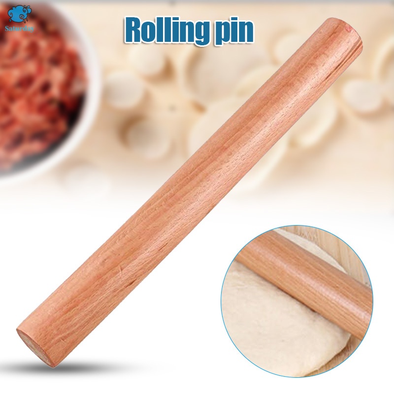 Ba30DEllylelly Rodillo de madera maciza Palo de masa Herramientas de cocina de madera Eje Rolling Stick Dumpling Skin Baking Cake Tool 