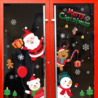 de dibujos animados de santa claus muñeco de nieve de navidad ventana  pegatina/feliz navidad decoración de vidrio para el hogar fiesta de año  nuevo/decoraciones de casa de navidad | Shopee Colombia