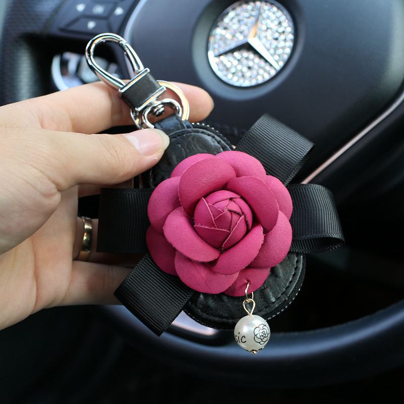 Funda De Cuero Para Llave De Coche Eliminar La Flor De Camelia | Shopee  Colombia