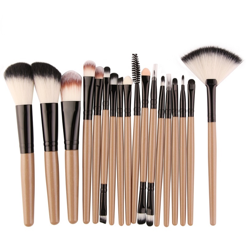 18 Piezas brochas de maquillaje Profesional completo set para  base/Ojos/Rubor/Polvo Suelto | Shopee Colombia