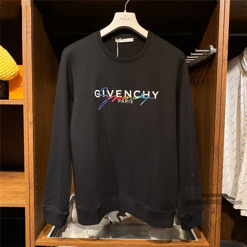 Givenchy Color De Pecho Carta Logo Manga Larga Cuello Redondo Deportes  Casual Suéter Para Hombres Y Mujeres | Shopee Colombia