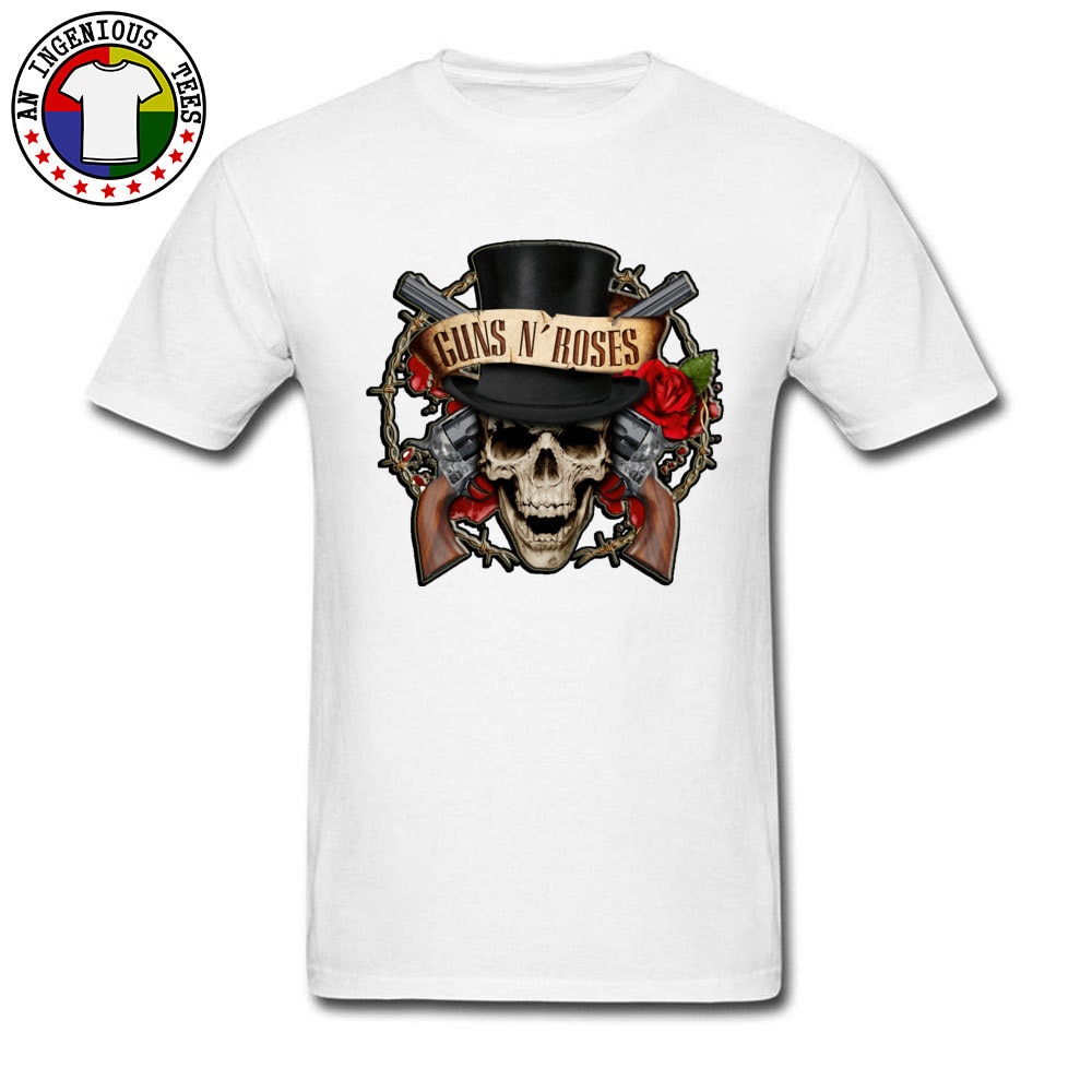 estilo gótico nueva camiseta geek guns and rose skull metal band geek  camiseta en venta mejor equipo ropa hombres | Shopee Colombia