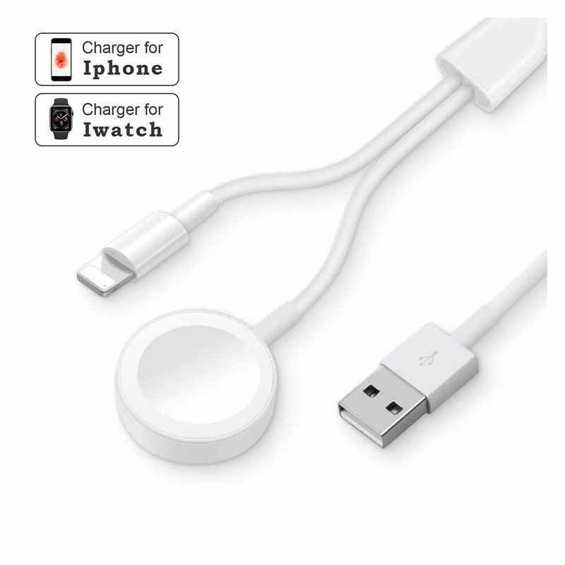 2 in 1 USB Magnetic Watch Charger Dock Charging Cable for iPhone iPod iPad iWatch