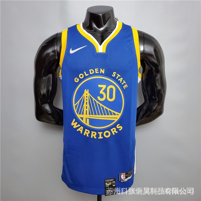 Curry # 30 Golden State Warriors Camisa De Azul Gola V Au Versão Caliente Prensada jersey | Shopee Colombia