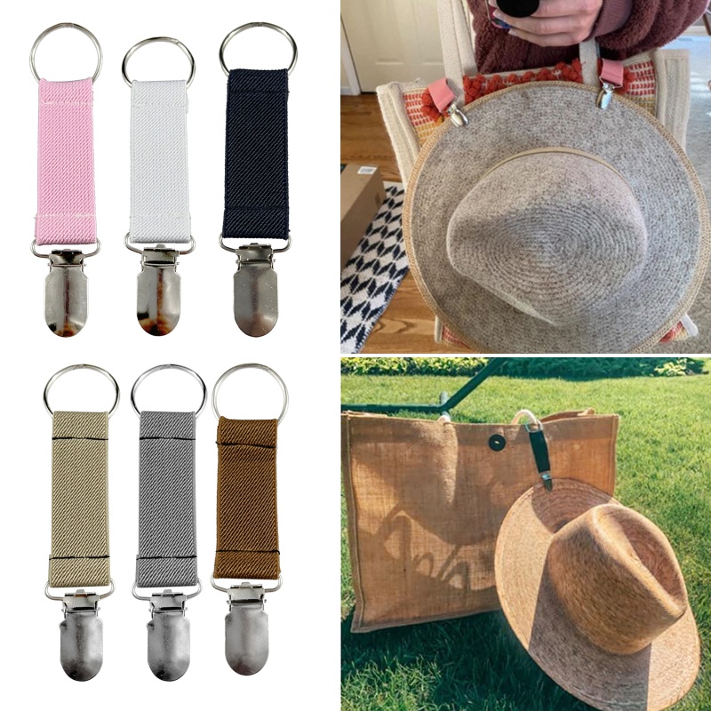seve Sombrero De Viaje Clips Correa Elástica Guardián Gorra Adjuntador Colorido Elástico Clip Para Equipaje Bufanda Al Aire Libre