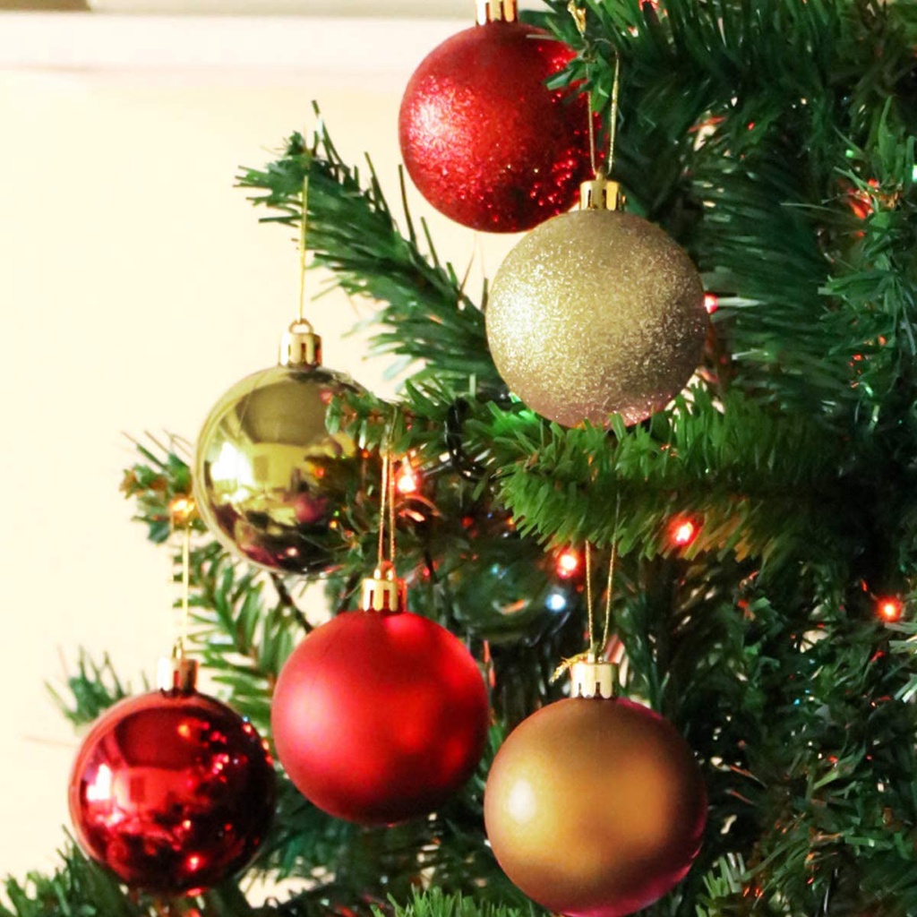 Oro, 4CM Bolas de Navidad 34 Piezas Bolas para árbol de Navidad Adornos Pared Colgante de Inastillable Decoraciones Árbol Bolas Decorativas Boda de Fiesta Hogar decoración para Vacaciones Ø4-6cm 