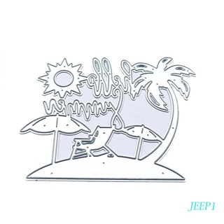Image of JEEP Summer Letter and Beach Scene Troqueles De Corte De Metal En Relieve Plantilla DIY Scrapbooking Card Making Album Template Dies
