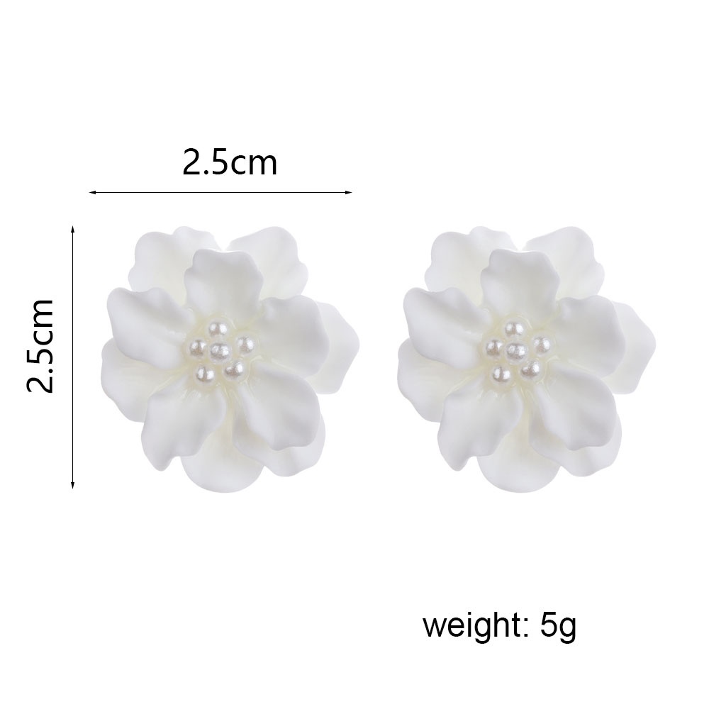 CHINK Moda Tuerca Pendientes Mujeres Gran Niña Blanca Flor Camelia Elegante  Bohemio Incrustaciones Perlas Simuladas Joyería UDOZ | Shopee Colombia