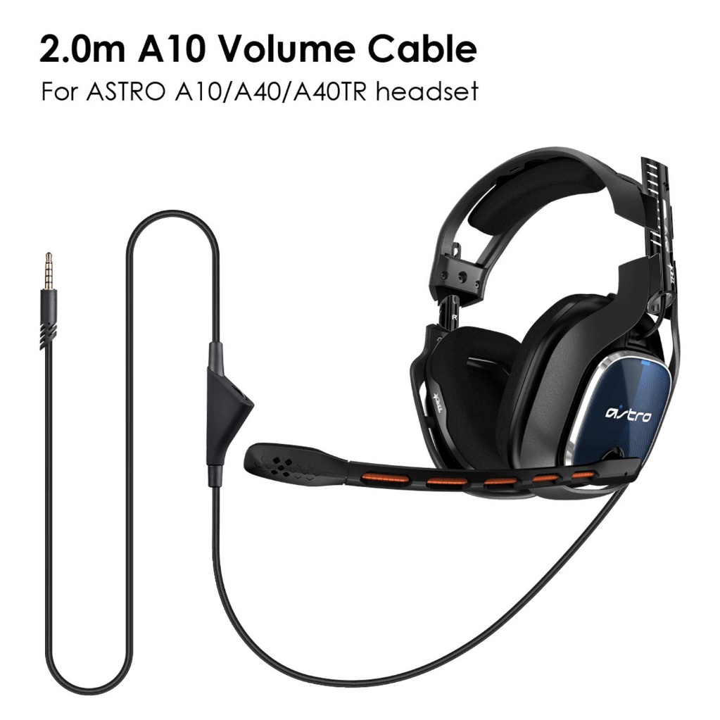 Cable de Audio para Auriculares Negros para Juegos Control de Volumen Duradero y Resistente al Desgaste con Botones para Astro A10 A30 A40 Cable para Auriculares para Juegos OPP 