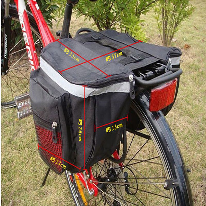 25L Bicicleta Bolsa De Ciclismo De Doble Cara Trasera Rack Asiento Trasero Alforja