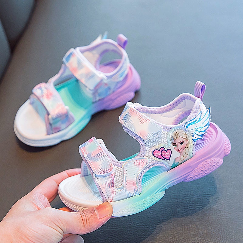 Zapatos De Nina Serie Frozen Sandalias Comodas De Suela Suave Para Ninos Princesa Aisha Lindo De Dibujos Animados Ninas Moda Velcro Shopee Colombia