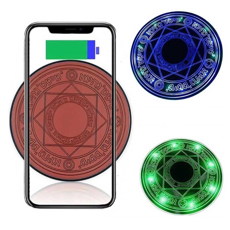 Image of DOU-Almohadilla De Carga Inalámbrica De 10 W Con Efecto De Sonido Para Viajes , Trabajo De Negocios , Diseño De Runas Mágicas , Cargador Inalámbrico Ligero #5