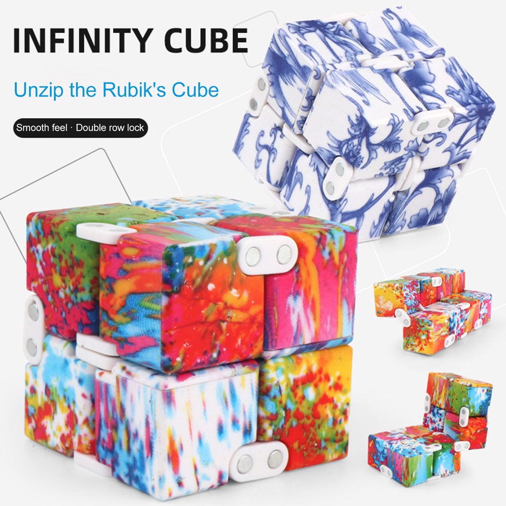 El infinito Cube Fidget juguete mano Killing Time Primer infinito Cube para el autismo para adultos y niños-White 