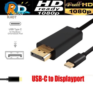 Image of 1,8 M USB C Al Cable De Puerto De Pantalla (4K @ 60Hz) Adaptador 3.1 Tipo A DP 4K HDTV Para MacBook Galaxy S9 Huawei