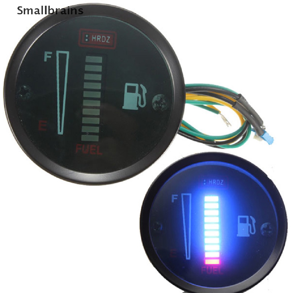 Smbr 12V/24V Universal 52mm Coche Motocicleta Medidor De Nivel De Combustible 8 Pantalla De Luz LED