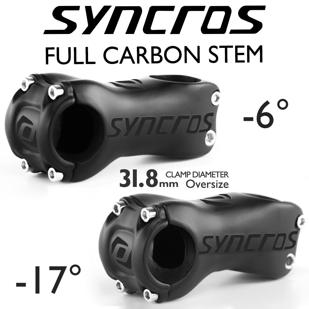 Syncros Ultraligero Completo De Fibra De Carbono MTB Bicicleta Vástago De Montaña/Carretera Piezas Ángulo-6/- 17 Grados 60/70/80/90/110/120/mm