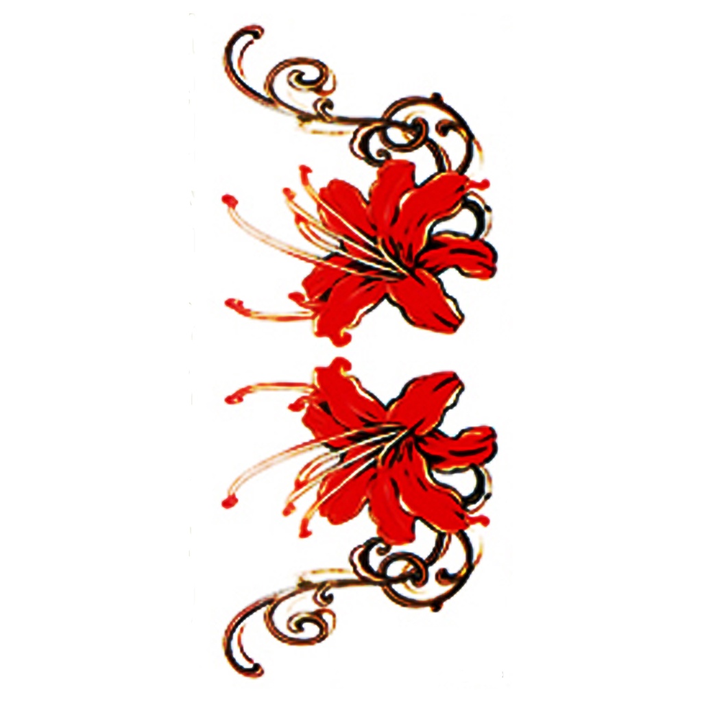 Pegatinas De Tatuaje Para Hombres Y Mujeres Medio Brazo Flor Dibujos Animados Muslo Pecho Cicatriz Rosa