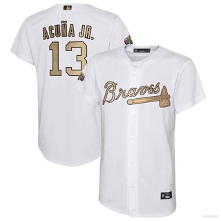 HQ1 2022 All-Star Atlanta Braves Baseball Jersey Camisas Acuna JR Cardigan Unisex Versión De Jugador QH1 #1