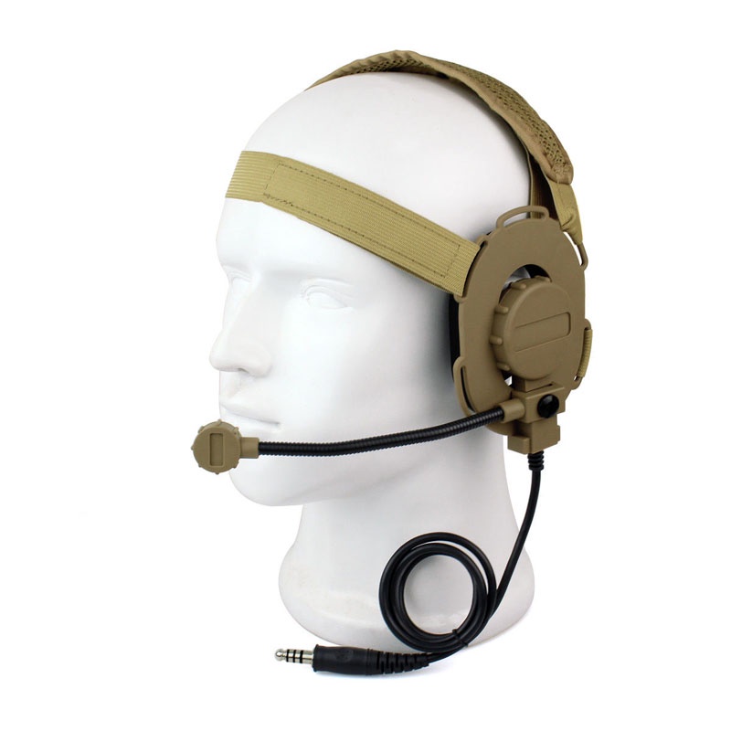 Caza Al Aire Libre Z Tactical Bowman Elite II Auriculares III CS Uso Para PTT Micrófono Portátil Radio Walkie Talkie Amarillo