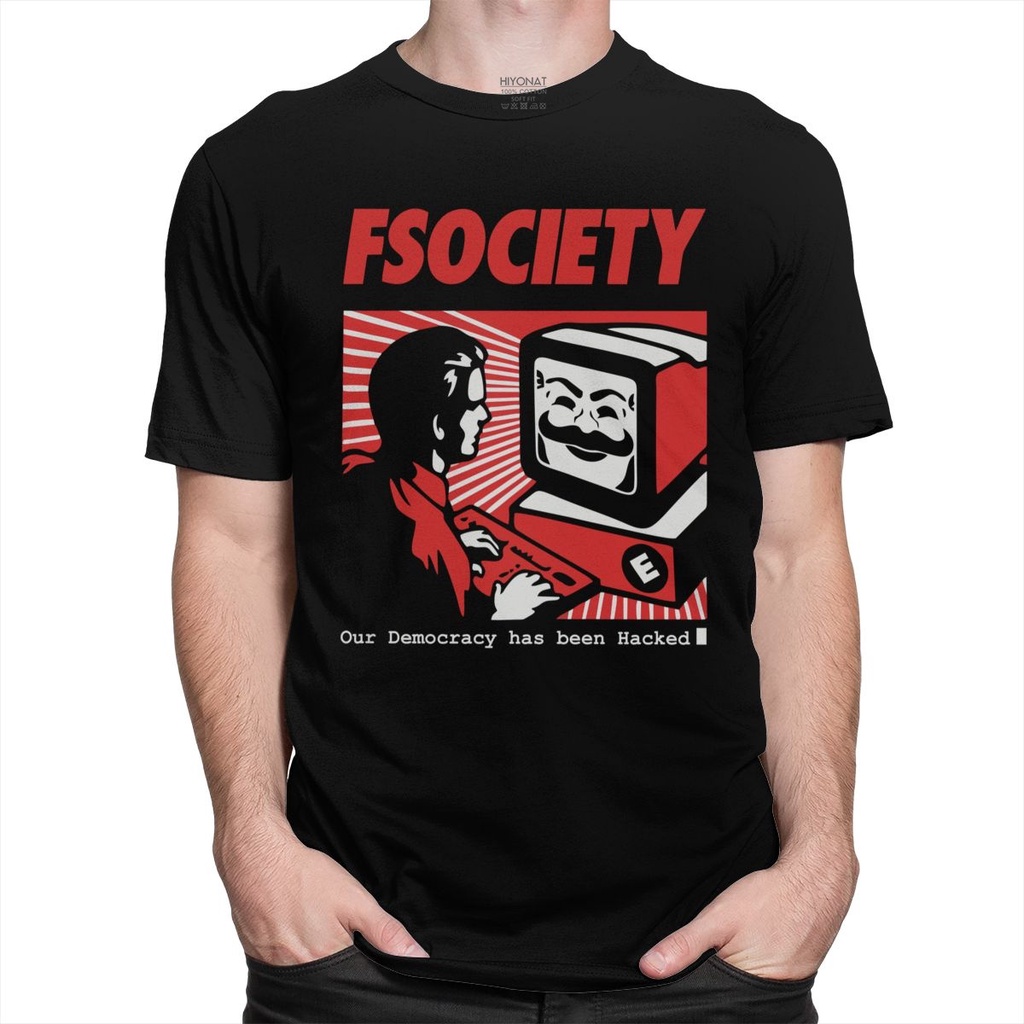 Vintage Divertido Mr Robot Camiseta De Los Hombres 100 % Algodón FSociety  T-shirt De Manga Corta F Society Hacker Tee Tops Geek Ropa Regalo | Shopee  Colombia