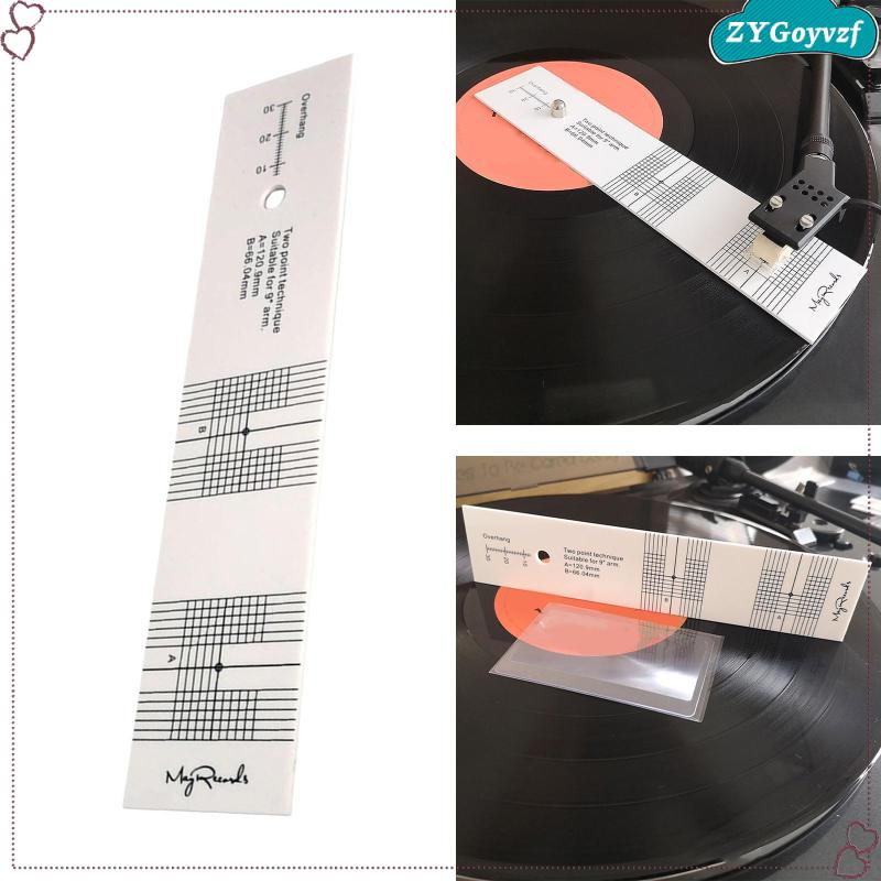 Placa de calibración de vinilo LP de acrílico alfombrilla transportadora de placa giratoria de alineación de cartucho fonográfico 