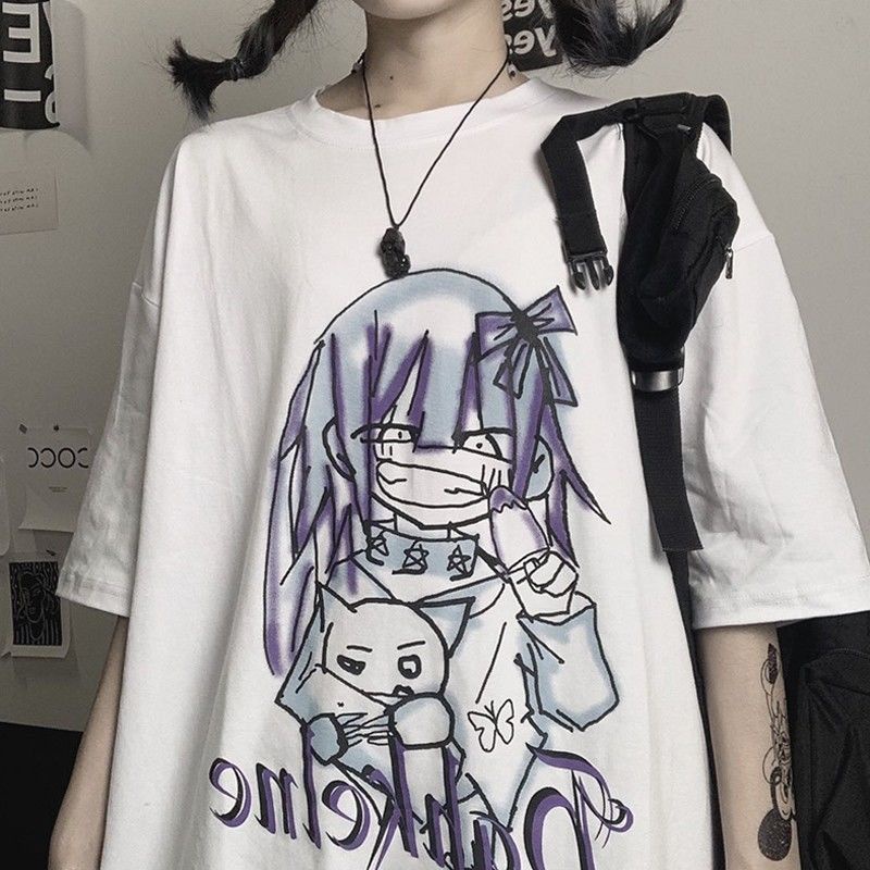 Y2k Top Kawaii Japonés Harajuku Camiseta Moda Coreana Anime Ropa Mujer Primavera Verano 2022 Góticas | Shopee Colombia