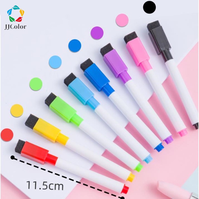 Marcador De Pizarra Blanca Multicolor Para Niños 8 Unids/Set Rotulador De Borrar En Seco Con Borrador Incorporado Estudiante Dibujo Pluma Suministros Escolares De Oficina Papelería #3