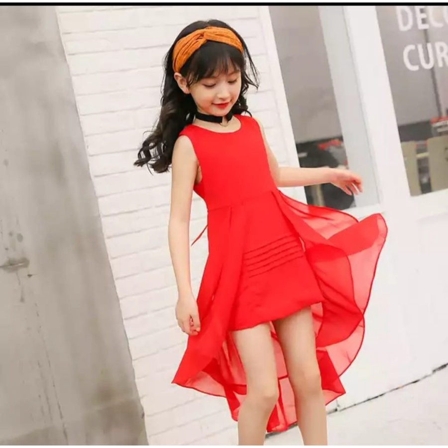 Vestidos para niñas de 10 11 12 años/últimos vestidos fiesta rojos lisos/vestidos de cumpleaños para niños | Shopee