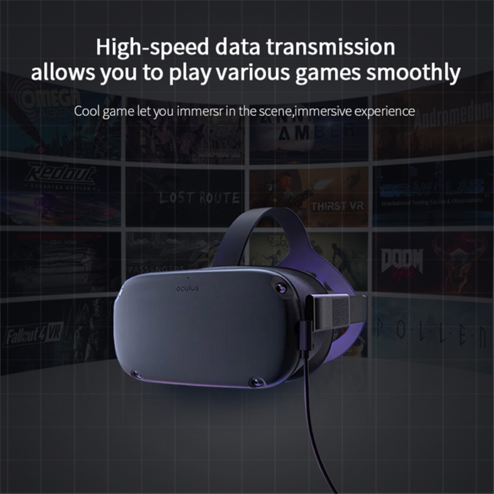 Image of Cable De Carga De 5 M Línea De Datos Para Oculus Quest 1/2 Link VR Accesorios USB 3.2 2 En 1 Tipo C A #2