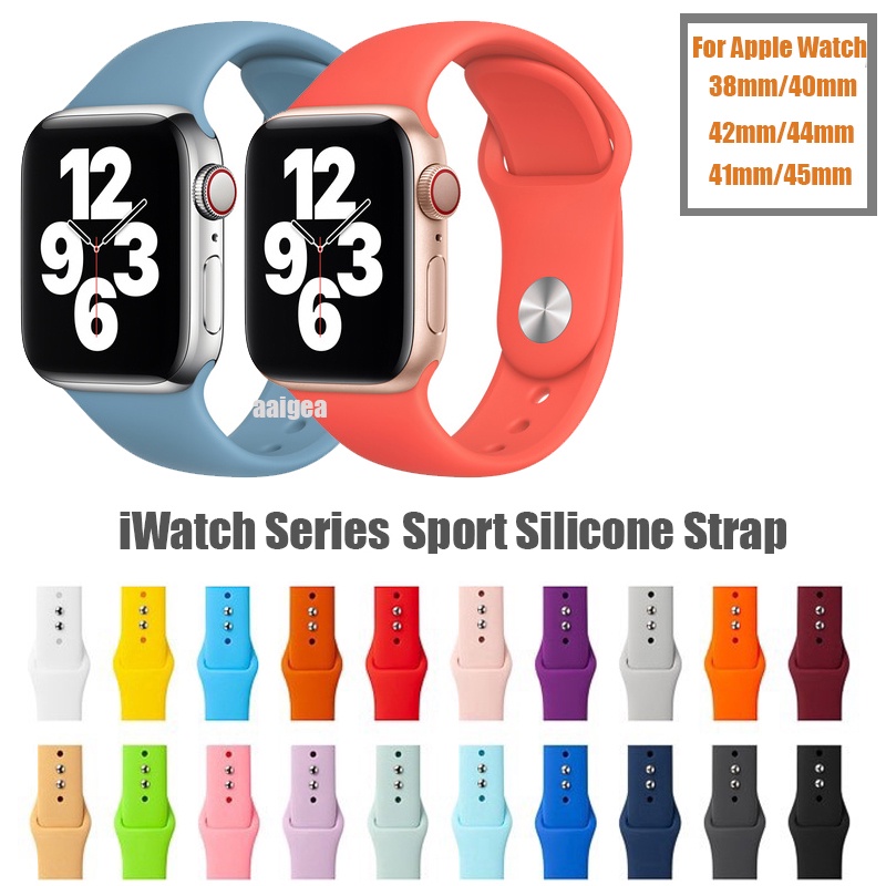 Para iwatch Series 7 6 SE 5 4 3 2 1 correa de silicona para Apple Watch  38mm 42mm 40mm 44mm 41mm 45mm de goma suave deportes correa de reloj |  Shopee Colombia