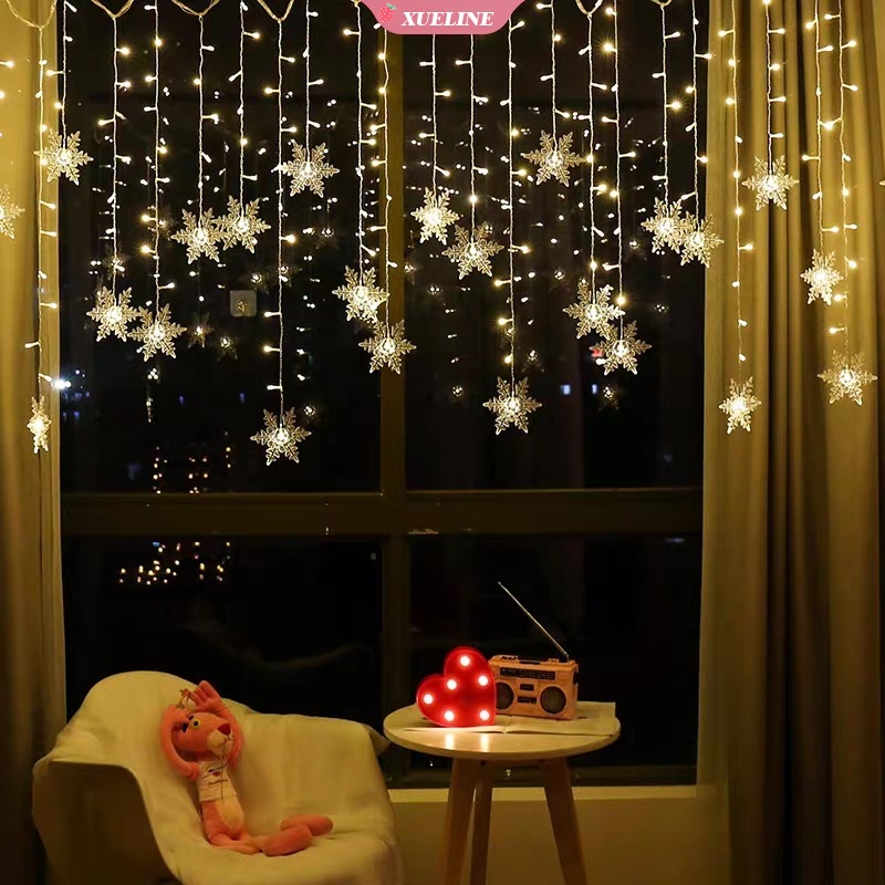 barsku Luces de cadena LED de hadas de Navidad LED luces de cortina de árbol de Navidad de 3,5 m para decoración de vacaciones guirnalda de fiesta en casa 