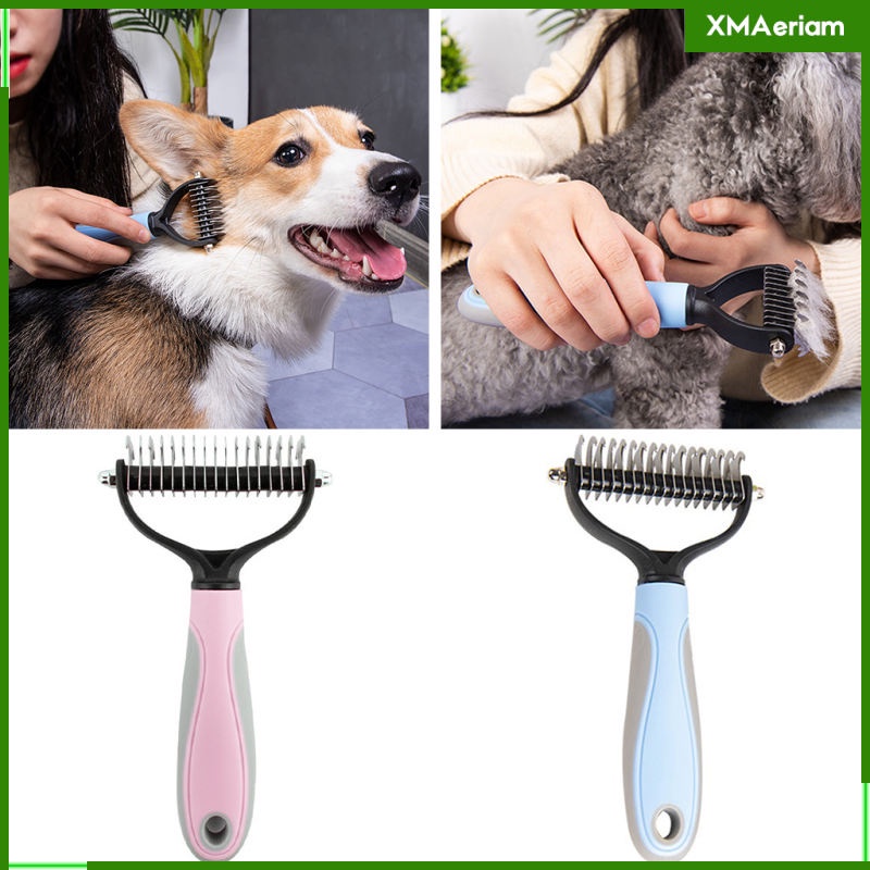 Image of cepillo profesional de aseo para mascotas, peine de rastrillo, elimina nudos, seguro de dematting, cepillo para gato, pelo largo, pelo largo, perros, razas #5