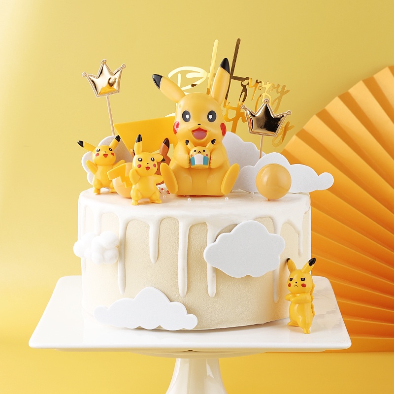 Lindo Pikachu Feliz Cumpleaños Pastel Decoración Para Suministros De Fiesta Niño  Niña Hornear Amor Regalos | Shopee Colombia