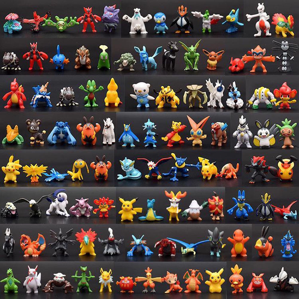 Squirtle 96 Piezas Mini Figuras de plástico tamaño pequeño Regalo,La Figura de Pokémon Incluye a Pikachu OMZGXGOD Pokemon Figuras niños Charmander 