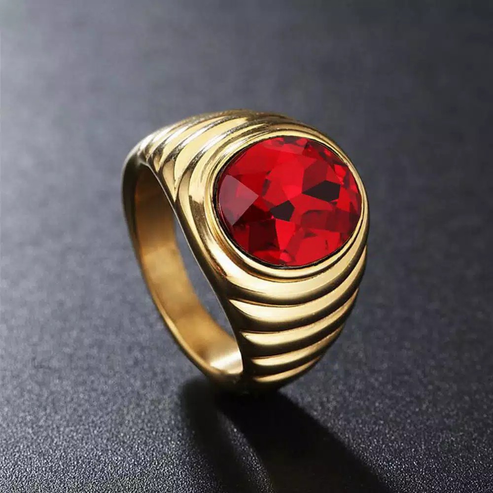 Anillo de hombre piedra roja elegante anillo de | Colombia