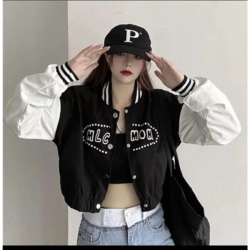 Mlc MOM CROPE VARSITY Jacket Crop Fashion Outfit Tops para mujer hoy estilo  coreano chaquetas Krop estilo coreano últimos modelos de Premium LD 110 PB  45-65 Kg | Shopee Colombia