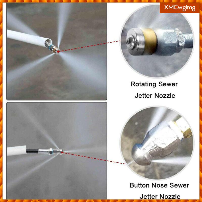 PRESSURE WASHER HOSE DRAIN SEWER GULLEY PIPE CLEANING FLUSHING JETTING NOZZLE 