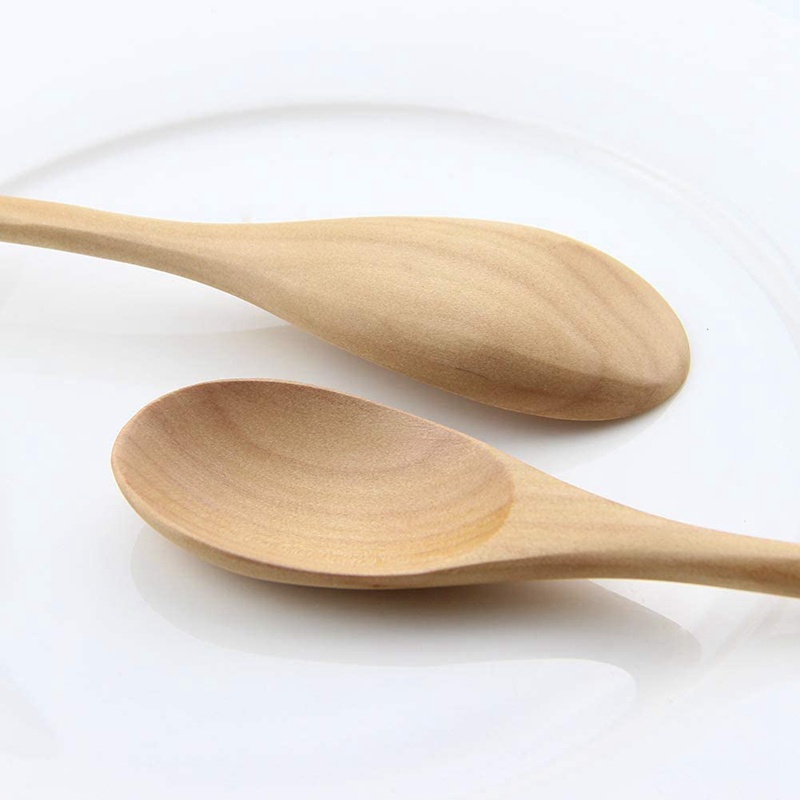cuchara de condimento para casa Miele cucharilla de café azúcar madera de haya Vidoelettronica® 6 cucharas naturales de madera para cocina 