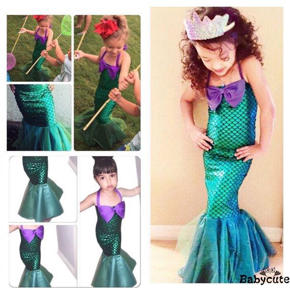 B-BBeauty Vestido De Niña Para Niños La Sirenita Ariel Princesa Fiesta |  Shopee Colombia