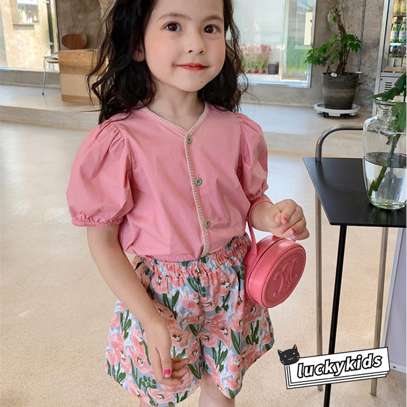 2 Pzs Blusas Manga Dulce Puff Con Estampado De Flores Para Bebés Y Niñas | Shopee Colombia