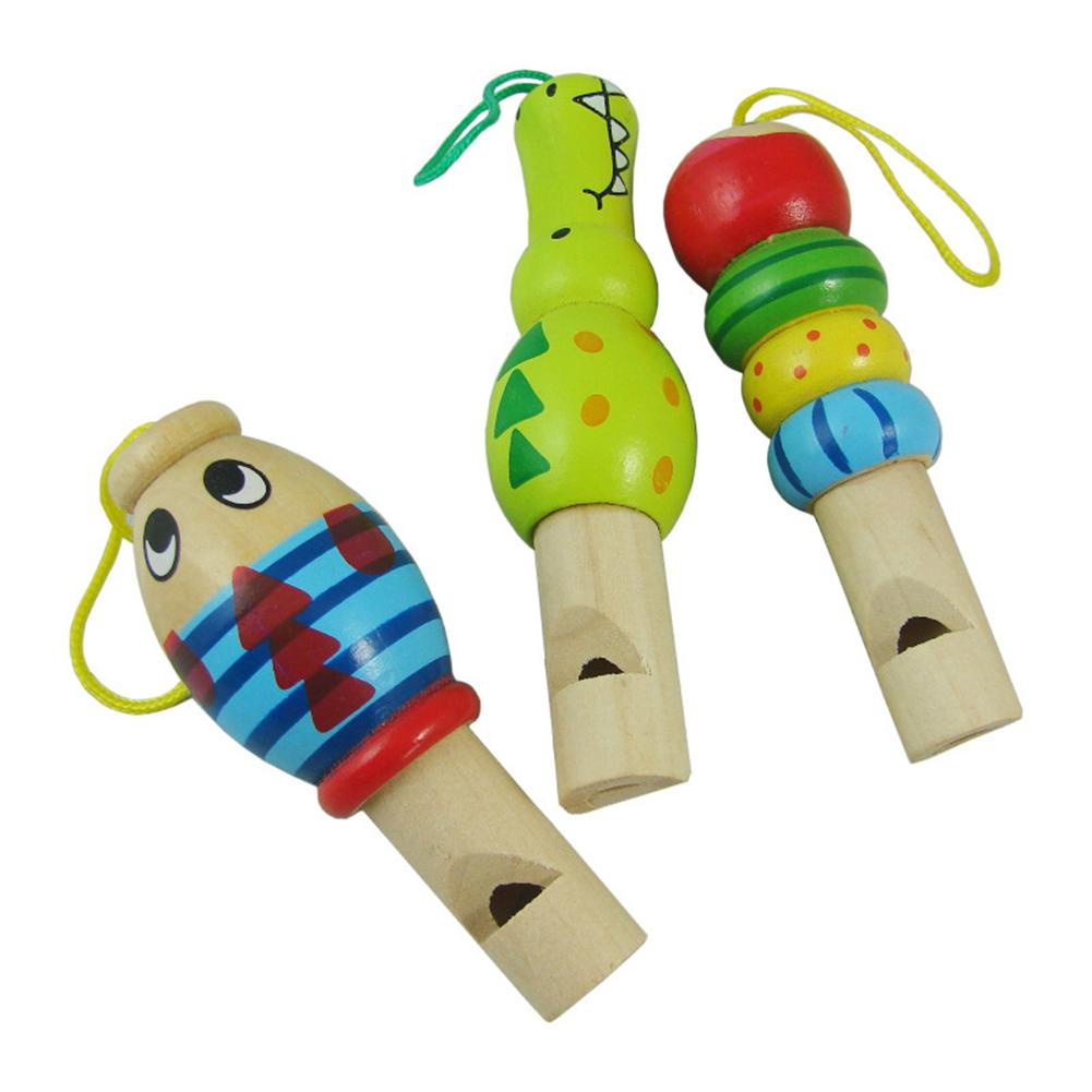 Silbato de madera Dibujos animados Animales de Juguete Educativo instrumento de música para bebé niño 