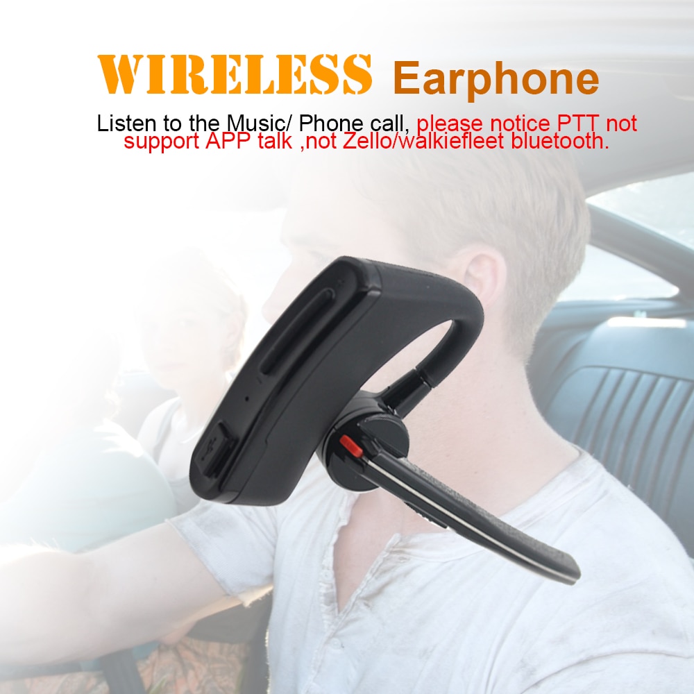 Image of Walkie talkie manos libres Bluetooth PTT auricular inalámbrico auriculares auriculares para BaoFeng UV-82 UV-5R 888S de dos vías Radio Moto Bike #3