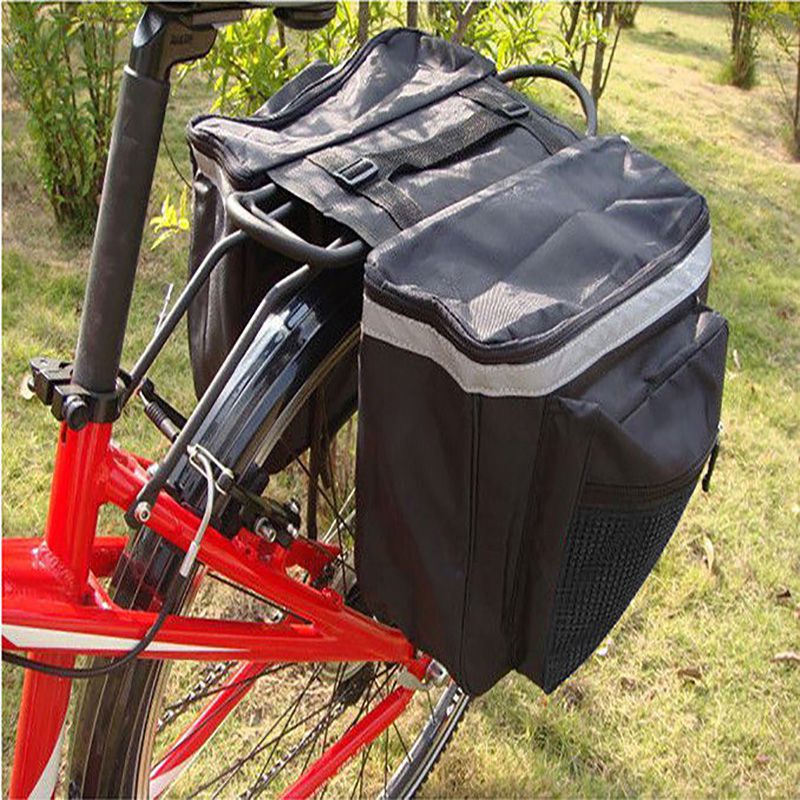 25L Bicicleta Bolsa De Ciclismo De Doble Cara Trasera Rack Asiento Trasero Alforja