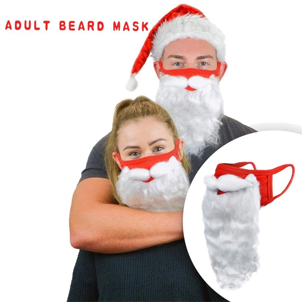 Image of Máscara Facial De Santa Calidad Claus Para La Barba Y Disfraz De #4
