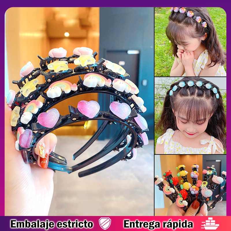 lindo aro de pelo con clips multiusos princesa peinado diadema colorido accesorios  para el cabello para niñas | Shopee Colombia