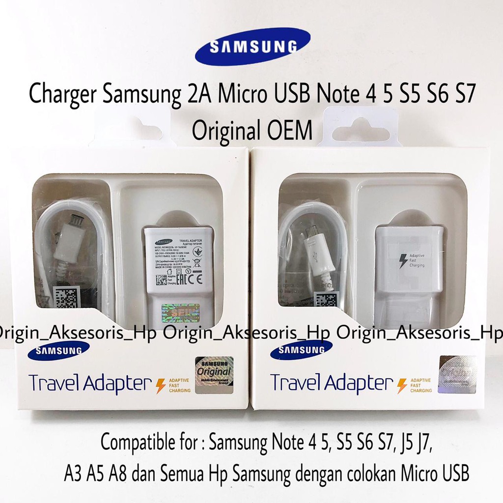 Cargador de viaje para Samsung Galaxy J5 J3 J2 Prime Grand J1 Ace S3 S4 S6 S7 Note 2 3 4 OEM cargador de viaje